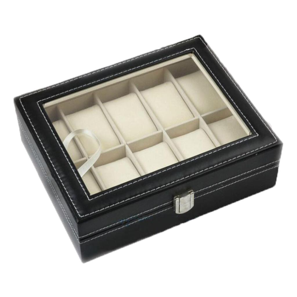 Black PU Leather Wooden Jewelr - Jewelry Organizer Watches 리뷰 및 가격