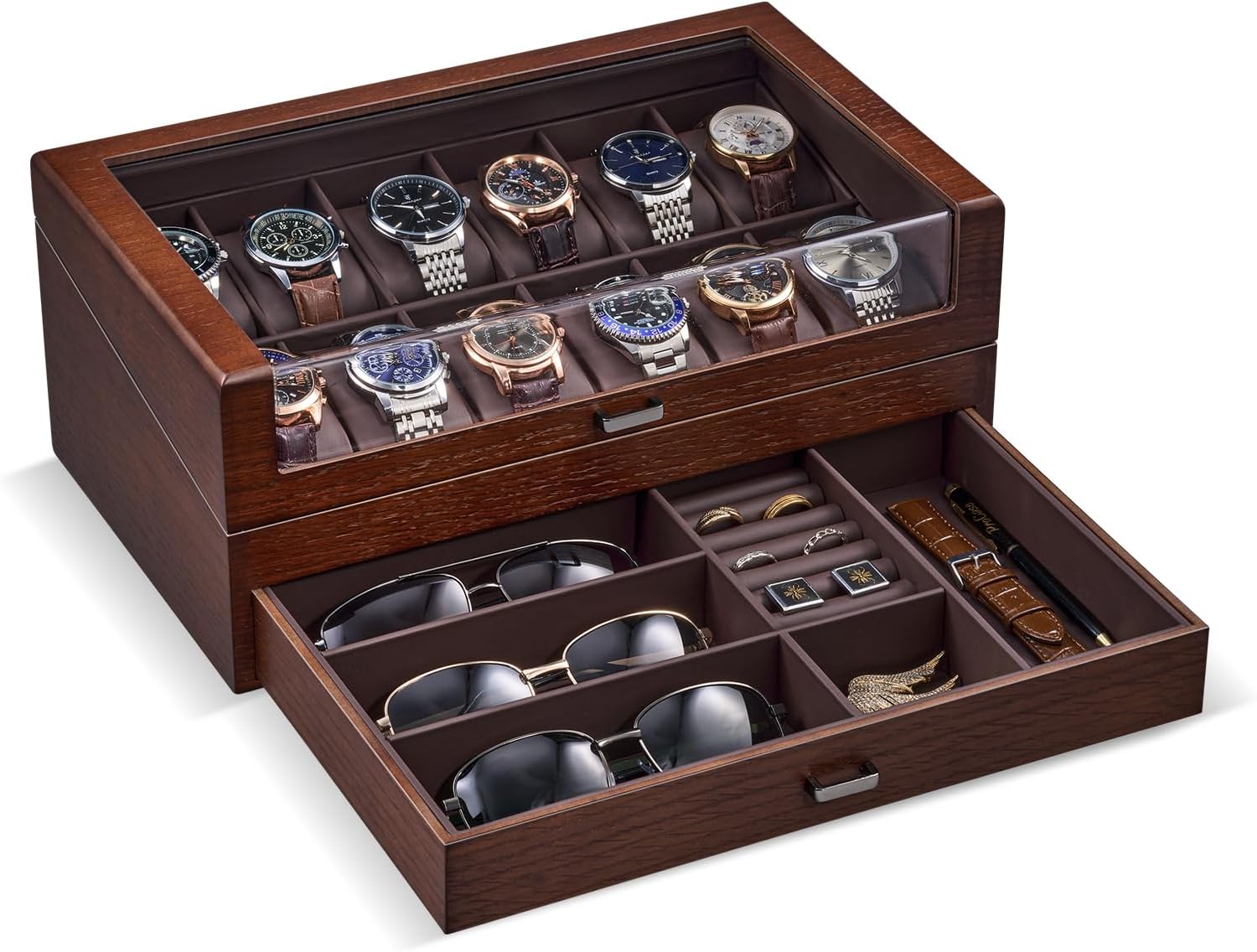 Wooden Watch Box for Men, 2-La - Jewelry Box That Holds Watches 리뷰 및 가격