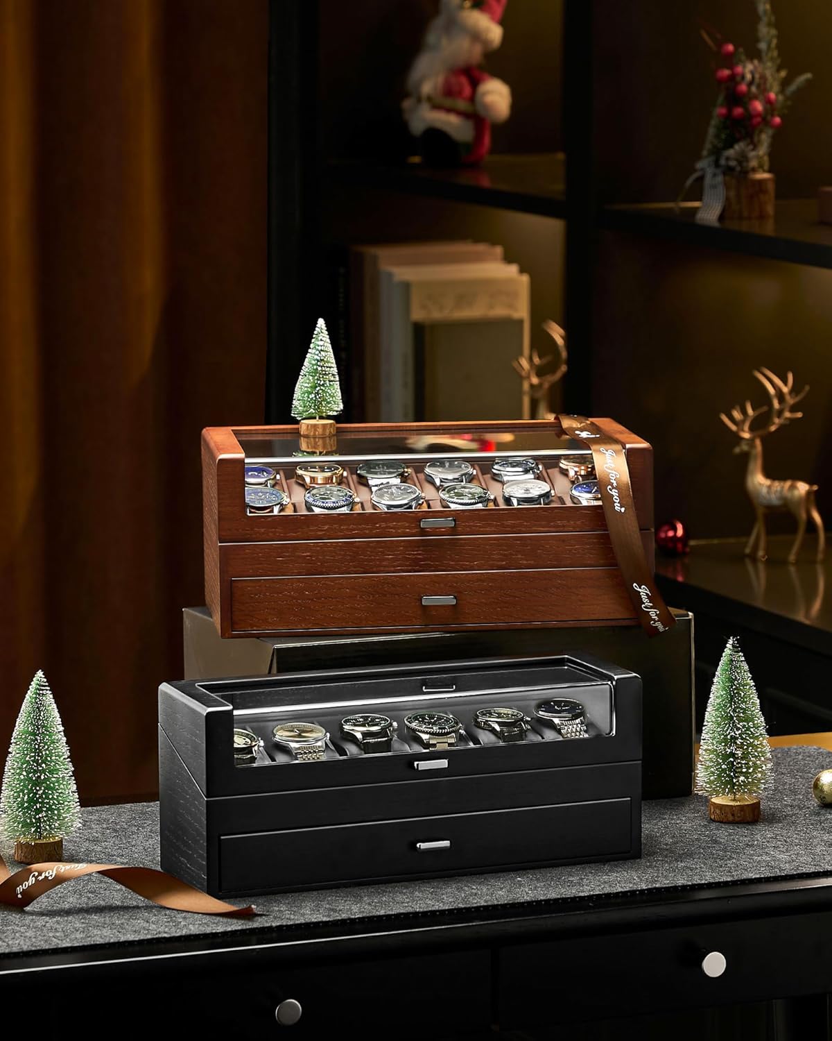 Wooden Watch Box for Men, 2-La - Jewelry Box That Holds Watches 리뷰 및 가격