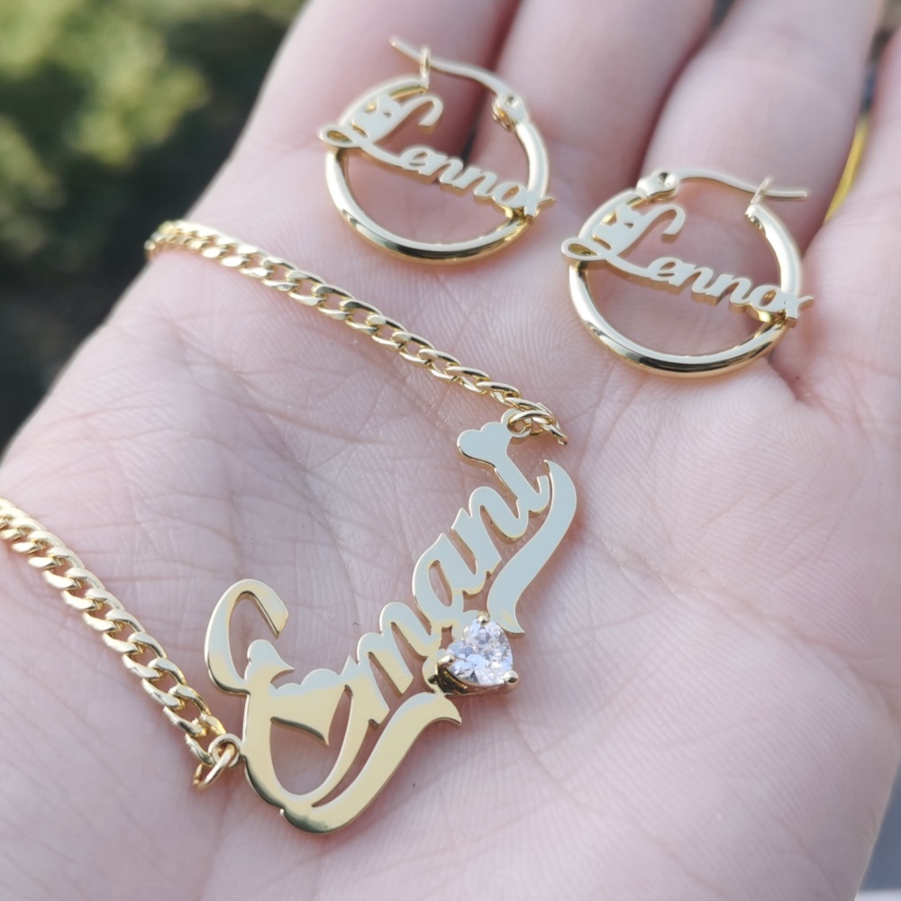 LeeChee Heart Zircon Custom Na - Engraved Name Necklace 리뷰 및 가격