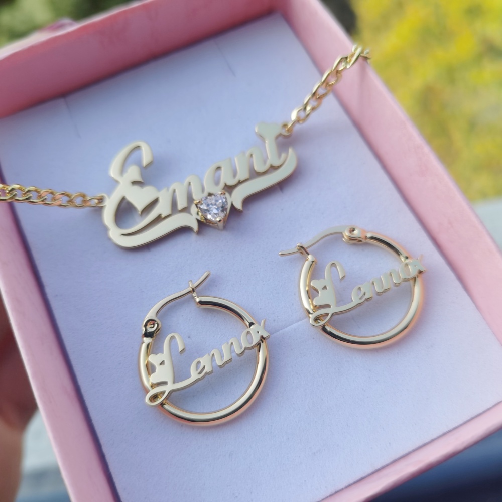 LeeChee Heart Zircon Custom Na - Engraved Name Necklace 리뷰 및 가격