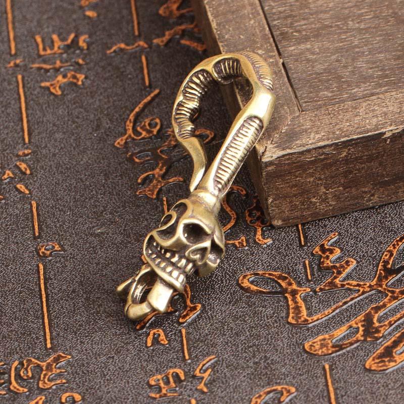 Solid Brass Keychain Skull Hea - Gothic Skull Ring 리뷰 및 가격
