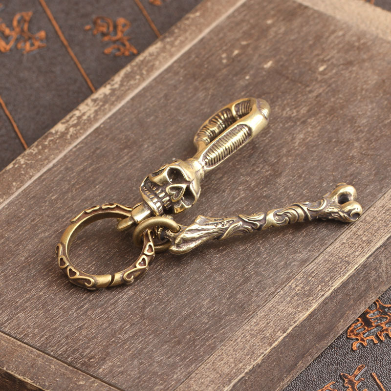 Solid Brass Keychain Skull Hea - Gothic Skull Ring 리뷰 및 가격