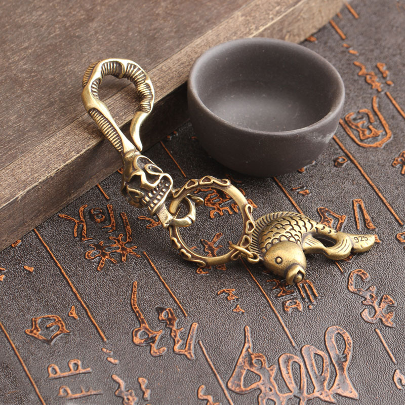 Solid Brass Keychain Skull Hea - Gothic Skull Ring 리뷰 및 가격
