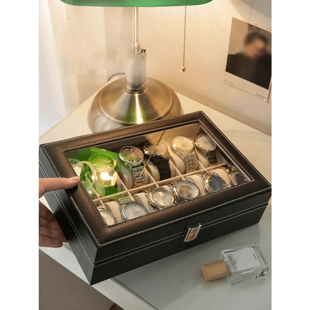 1pc Big Capacity Leather Watch - Jewelry Organizer Watches 리뷰 및 가격