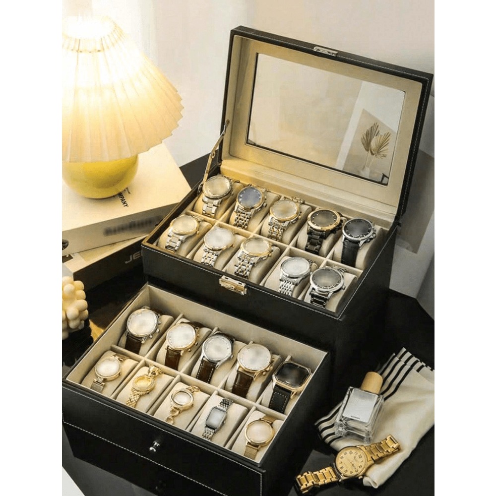 1pc Big Capacity Leather Watch - Jewelry Organizer Watches 리뷰 및 가격