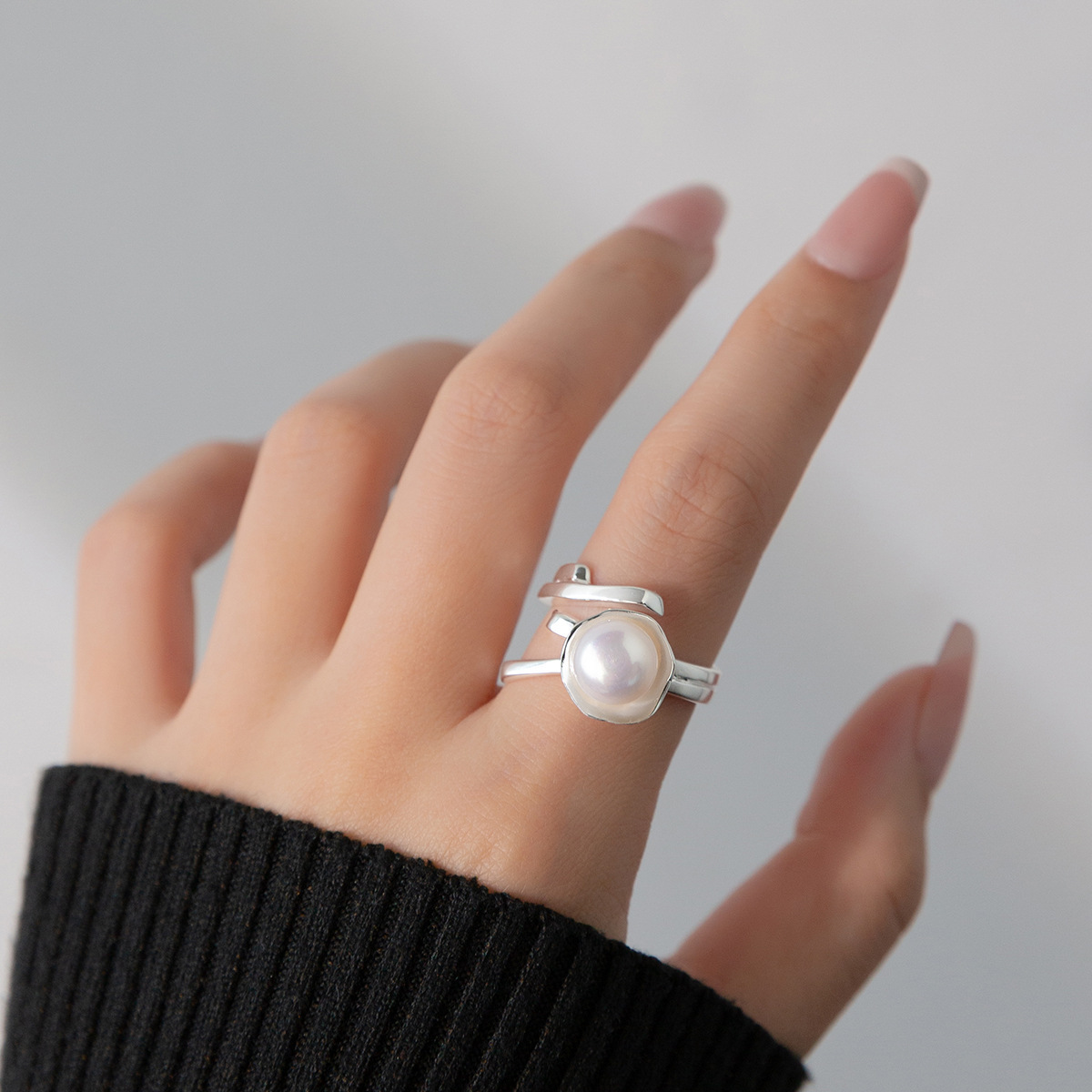 925 Sterling Silver Pearl Irre - Statement Cocktail Ring 리뷰 및 가격